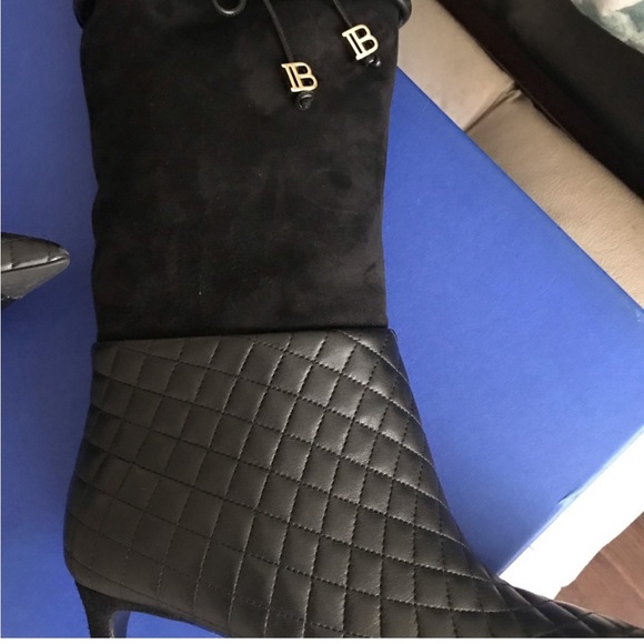 Authentic black leather/suede Balmain boots size 37 - Picture 4 of 9